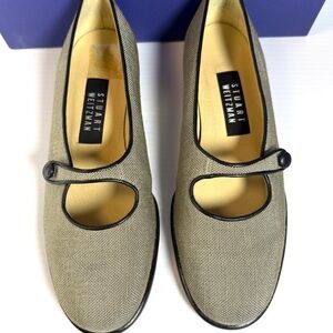 Stuart Weitzman Greish Mary Jane Flats with Black Trim